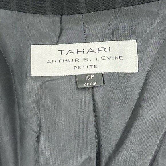 Tahari ASL Women's Black Striped Quiet Luxury Two Button Blazer 10P/C40 - Picture 10 of 14